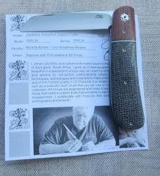 JD ELLIS swayback..oreo shadetree scales ..micarta bolsters...Rwl34..4"..titanium hardware...swag