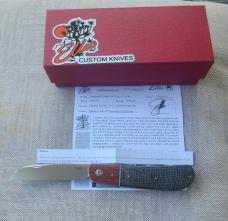 JD ELLIS swayback..oreo shadetree scales ..micarta bolsters...Rwl34..4"..titanium hardware...swag