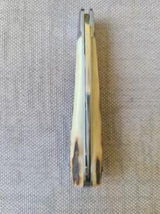 Bobby Toole Sambar Stag Trapper..Cpm154..Fluted bolsters...3 5/8" closed..New...pouch and coa.