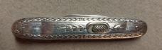 3 3/8" Flylock Nickel Silver Double Blade with Etch.