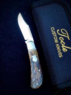 Bobby Toole Bark Mammoth Ivory Lanny Clip..Cpm154...4 closed...integral fluted bolsters..coa & pouch