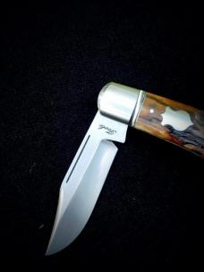 Bobby Toole Bark Mammoth Ivory Lanny Clip..Cpm154...4 closed...integral fluted bolsters..coa & pouch