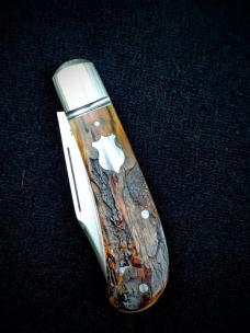 Bobby Toole Bark Mammoth Ivory Lanny Clip..Cpm154...4 closed...integral fluted bolsters..coa & pouch