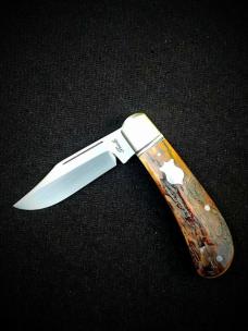 Bobby Toole Bark Mammoth Ivory Lanny Clip..Cpm154...4 closed...integral fluted bolsters..coa & pouch