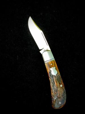 Bobby Toole Bark Mammoth Ivory Lanny Clip..Cpm154...4 closed...integral fluted bolsters..coa & pouch