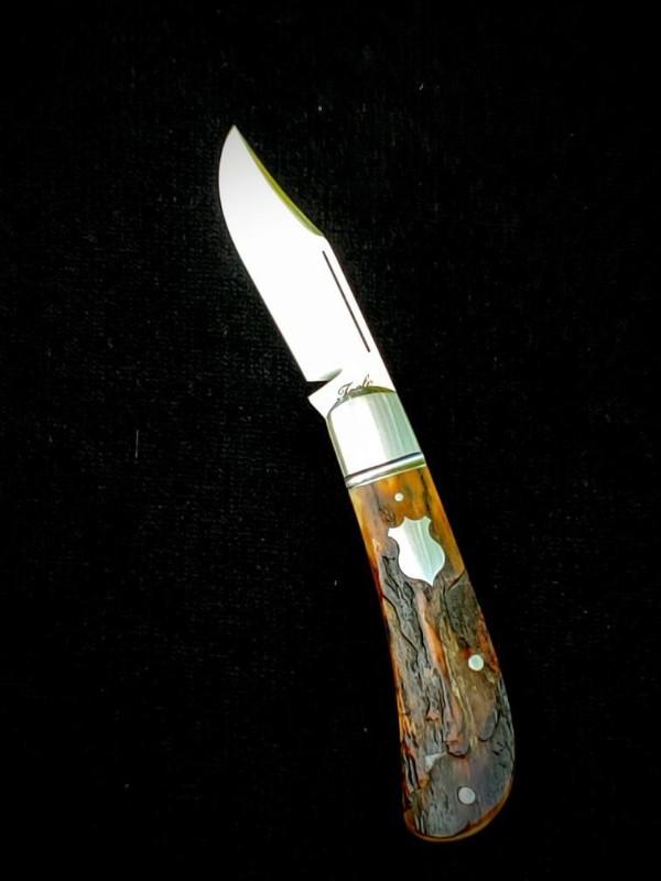 Bobby Toole Bark Mammoth Ivory Lanny Clip..Cpm154...4 closed...integral fluted bolsters..coa & pouch
