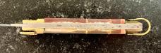 Rare Dagger Blade Bullfighter Lever Lock Switchblade Knife, Marked Japan