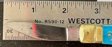 Rare Small Blue Handle Mexico Bullfighter Lever Lock Switchblade Knife, Japan, Used