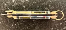 Rare Small Blue Handle Mexico Bullfighter Lever Lock Switchblade Knife, Japan, Used