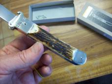 Hubertus Knife Shellpuller Patronenzieher Solingen Germany Stag/Antler Large Size 11 UNUSED NIB.