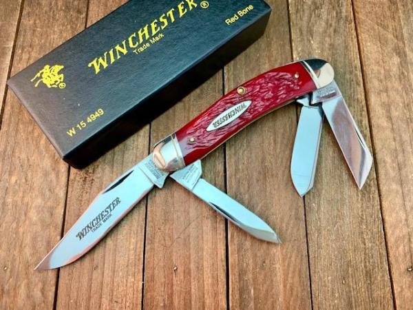 Winchester 4 Blade Sowbelly Stockman Red Winchester Jigged Bone 1998