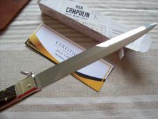 A.G.A. Campolin "The Sicilian" 12" Fighting Knife Maniago, Italy Genuine Stag/Antler UNUSED NIB.