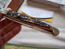 A.G.A. Campolin "The Sicilian" 12" Fighting Knife Maniago, Italy Genuine Stag/Antler UNUSED NIB.