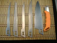 KERSHAW KNIFE-TRADER JAPAN INTERCHANGING VINTAGE FIVE BLADE KNIFE SET USED WITH ZIPPERED HARD CASE 
