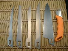 KERSHAW KNIFE-TRADER JAPAN INTERCHANGING VINTAGE FIVE BLADE KNIFE SET USED WITH ZIPPERED HARD CASE 
