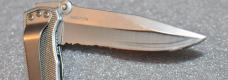 Gerber USA Early 4660717A Used Folder Bright Waffled Alu Handle 1/2 Serrated Carried Little Use
