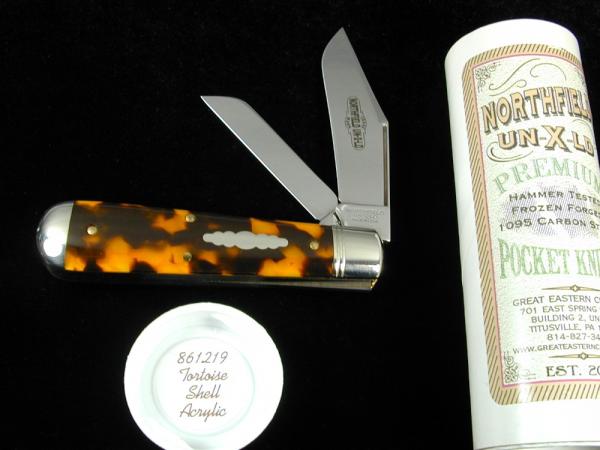 Great Eastern Northfield Cutlery Smooth Tortoise Acrylic Oil Field Jack Knife 861219 Made In USA Great Eastern Northfield Cutlery Smooth Tortoise Acrylic Oil Field Jack Knife 861219 Made In USA