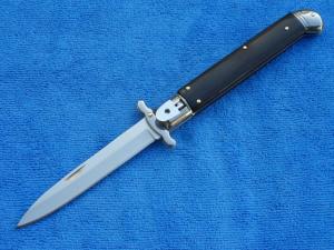11" Swinguard Leverlock  switchblade knife ebonywood Handles 