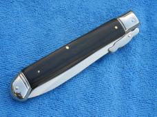 11" Swinguard Leverlock  switchblade knife ebonywood Handles 