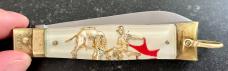 Rare Dagger Blade Bullfighter Lever Lock Switchblade Knife, Japan