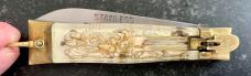 Rare Dagger Blade Bullfighter Lever Lock Switchblade Knife, Japan