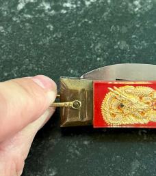 Rare Dagger Blade Bullfighter Lever Lock Switchblade Knife, Marked Japan