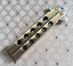 Vintage 80's Taylor Seto Japan Golden Dragon Brass Balisong