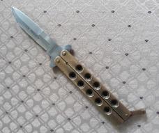 Vintage 80's Taylor Seto Japan Golden Dragon Brass Balisong