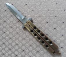 Vintage 80's Taylor Seto Japan Golden Dragon Brass Balisong