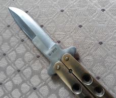 Vintage 80's Taylor Seto Japan Golden Dragon Brass Balisong