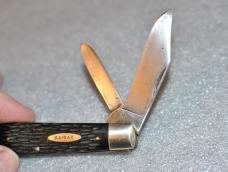 KA-BAR Over USA 1946-48 Jigged Black 2nd Blade No Mark Factory Tight Loud Snap Both Blades