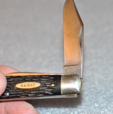 KA-BAR Over USA 1946-48 Jigged Black 2nd Blade No Mark Factory Tight Loud Snap Both Blades