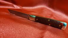Great Eastern Cutlery 493121 Jigged Garnet Bone knife. NEW, MINT in tube with brown waxed paper