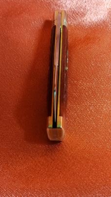 Great Eastern Cutlery 493121 Jigged Garnet Bone knife. NEW, MINT in tube with brown waxed paper