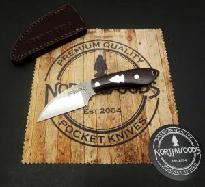 Northwoods Fall Creek Fixed Blade Maroon Linen Micarta Great Eastern Cutlery
