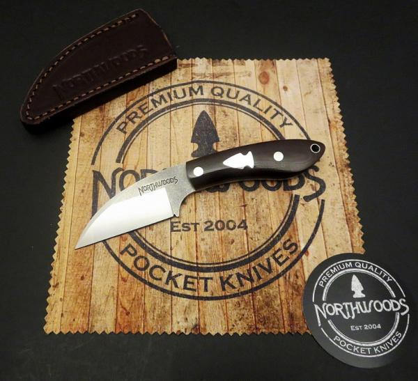 Northwoods Fall Creek Fixed Blade Maroon Linen Micarta Great Eastern Cutlery