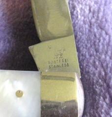 Hen & Rooster 3 blade stock knife w/ Pearl scales