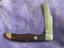 QUEEN 1 Blade Lock Back Push Button Folding Hunter