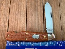Great Eastern Cutlery #56EO Easy Open Dog Leg Jack Jigged Natural Linen Micarta 2023