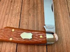 Great Eastern Cutlery #56EO Easy Open Dog Leg Jack Jigged Natural Linen Micarta 2023