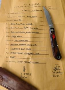 Kroo Rhino...Ironwood.Rwl34.3.75.Oryx Horn bolsters.filework.spacers..liners.lanyard tube coa/slip