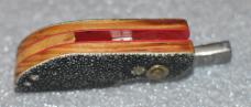 Custom Slip Joint Stingray Skin Handle Over Wood 2 1/2" Closed Mint Blade made From A File