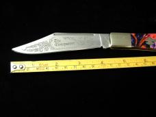 Battle Axe Brand 2021 Volcano Acrylic 1st Year Hunter Knife #2 of 6 Cooper Cutlery 7100P USA Made