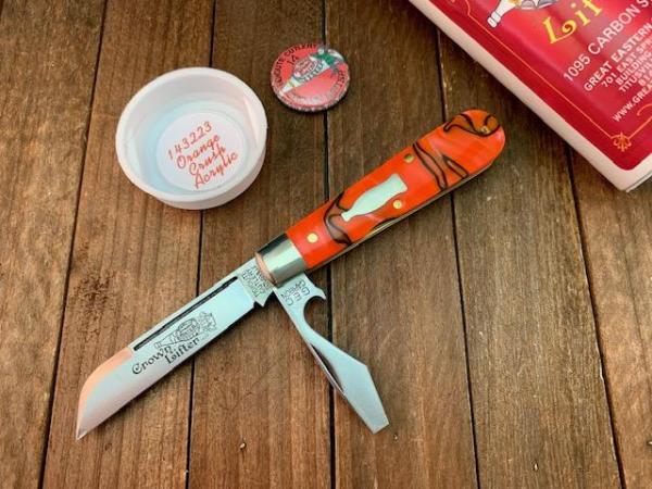 Great Eastern Cutlery Tidoute #14 Crown Lifter Boys Knife Orange Crush Acrylic 2023 Great Eastern Cutlery Tidoute #14 Crown Lifter Boys Knife Orange Crush Acrylic 2023