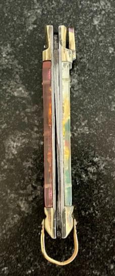 Rare Siesta Scene Bullfighter Lever Lock Switchblade Knife, Japan