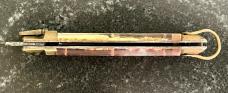 Carbon Steel Blade Mexico Bullfighter Lever Lock Switchblade Knife, Japan, Used