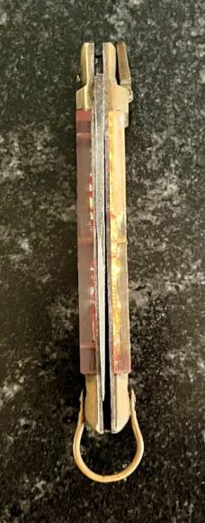 Carbon Steel Blade Mexico Bullfighter Lever Lock Switchblade Knife, Japan, Used