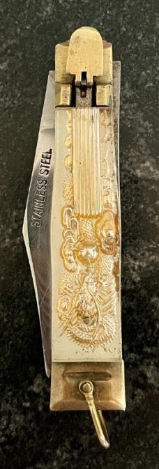 Clip Point Blade Bullfighter Lever Lock Switchblade Knife, Japan