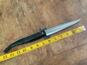 Original Nina 13” Italian folding fighting knife horn handles