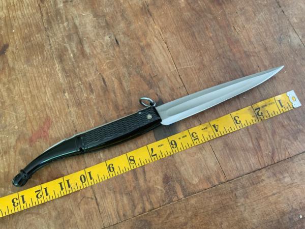 Original Nina 13” Italian folding fighting knife horn handles